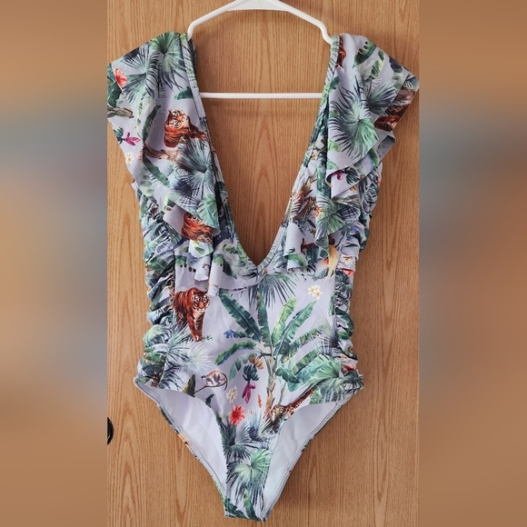 Other - Tropical Print One-Piece Swimsuit